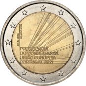 2 евро - Председательство Португалии в Совете ЕС, Португалия, 2021 год, UNC